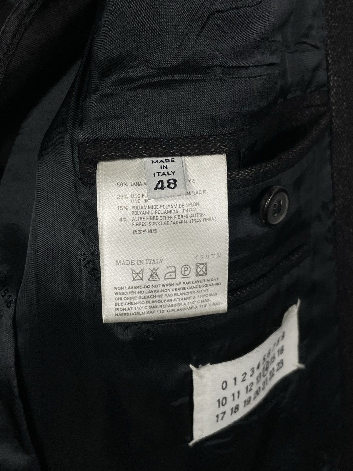 Designer × Maison Margiela Black Wool And Lino Blend Button Ups Maison Margiela Coat Size US M / EU 48-50 / 2 - 11 Thumbnail