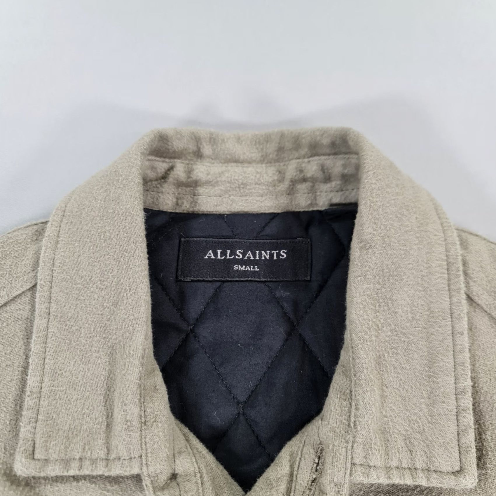 Allsaints AllSaints Overshirt Shirt Grey S Long Sleeve Button-Up Padded Lined Pocketed Cotton Casual Mens Size US S / EU 44-46 / 1 - 3 Thumbnail