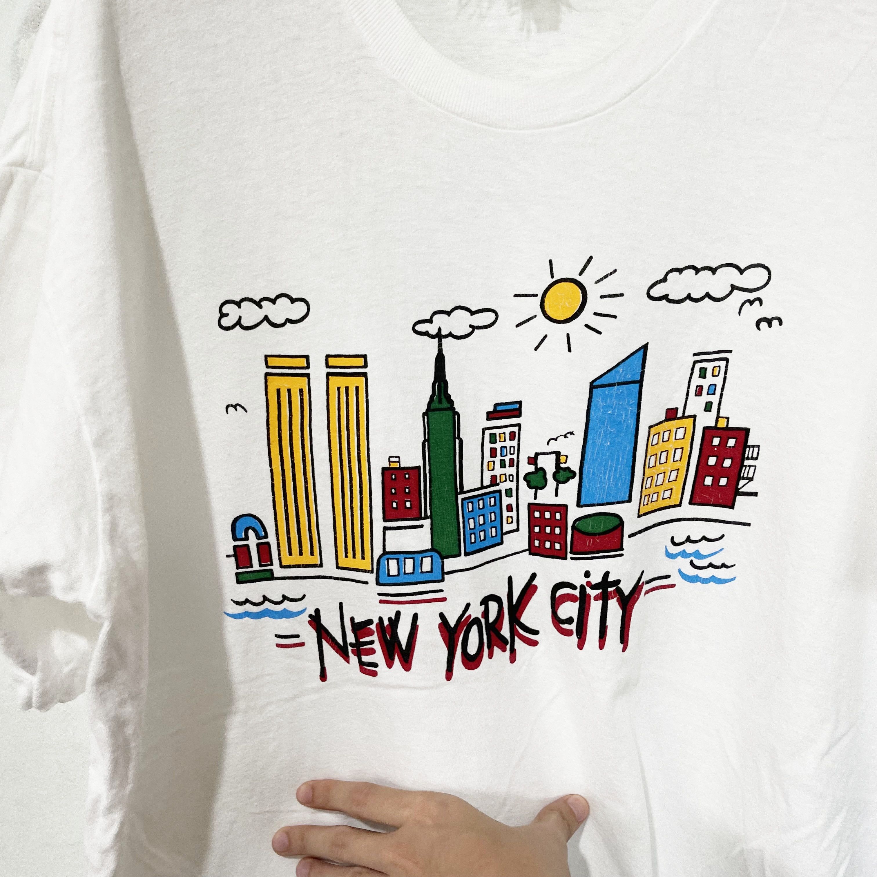 Vintage Vintage 90s New York City T-Shirt Size US XL / EU 56 / 4 - 2 Thumbnail