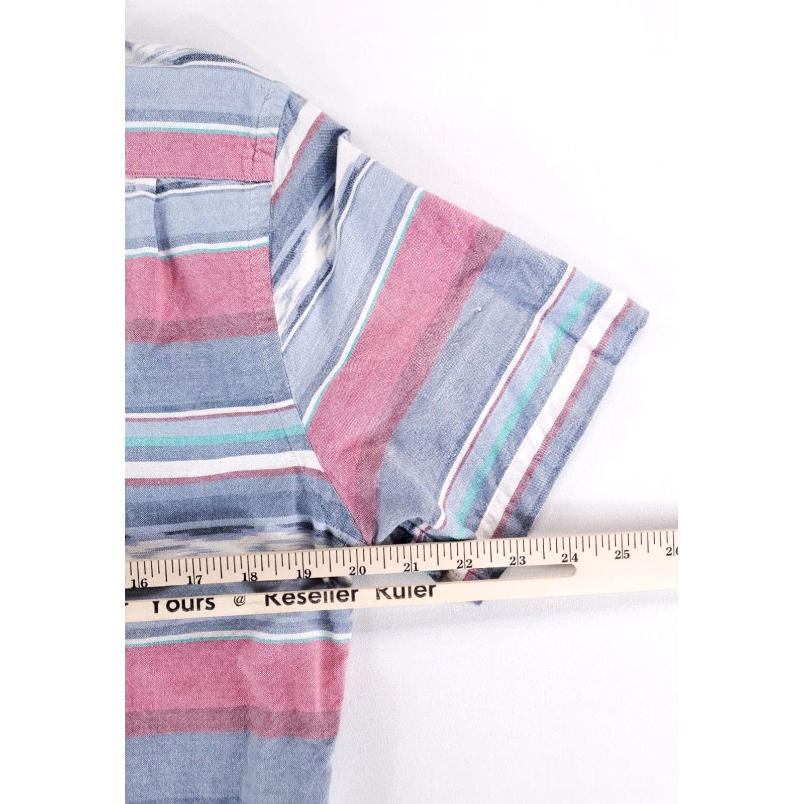 Faherty Faherty Button Down Shirt Short Sleeve Striped Southwest Multicolor Mens M Blue Pink Button-Down Shirt M Mens Size US M / EU 48-50 / 2 - 6 Thumbnail