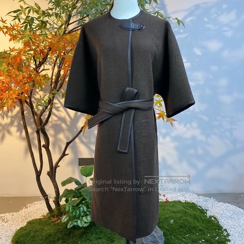 Hermes Hermes Cashmere and Leather Mixed Coat Size XXS / US 00 / IT 34 - 1 Thumbnail