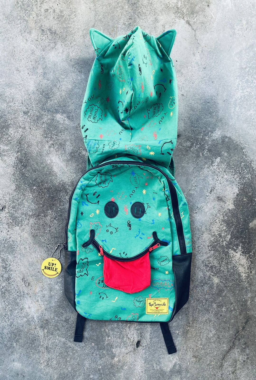 Japanese Brand Vintage Y2k Smile Devil Hoodie Backpack Rare Size ONE SIZE - 1 Thumbnail