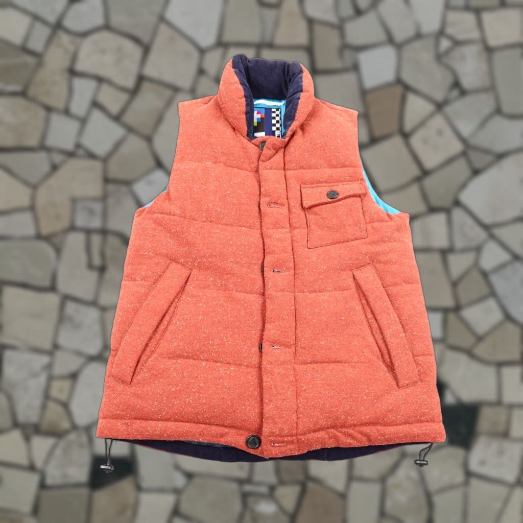Vintage Graniph Vest Men Medium Orange Wool Blend Quilted Insulated Puffer Gillet Zip Up Size US M / EU 48-50 / 2 - 1 Thumbnail