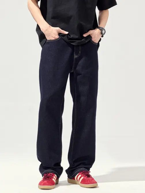 Japanese Brand Ema Men's trendy high street washed stretch straight jeans Size US 32 / EU 48 - 5 Thumbnail