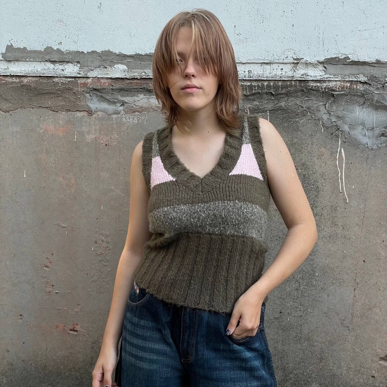 Japanese Brand × Vintage Vintage Japanese Style Knit Vest Y2K 90s Wool Size XS / US 0-2 / IT 36-38 - 1 Thumbnail
