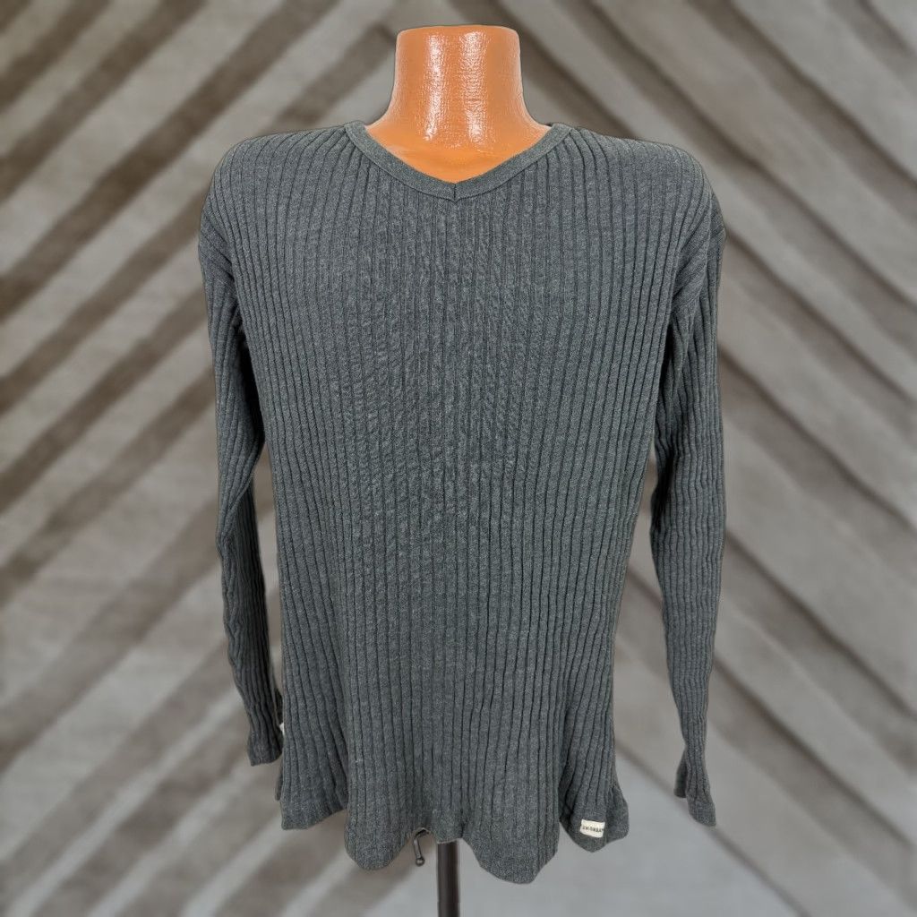 Vintage VINTAGE Unionbay V-Neck Shirt Men XL 90s Gray Ribbed Stretch Lightweight Short Sleeve T-Shirt Mens Size US XL / EU 56 / 4 - 1 Thumbnail