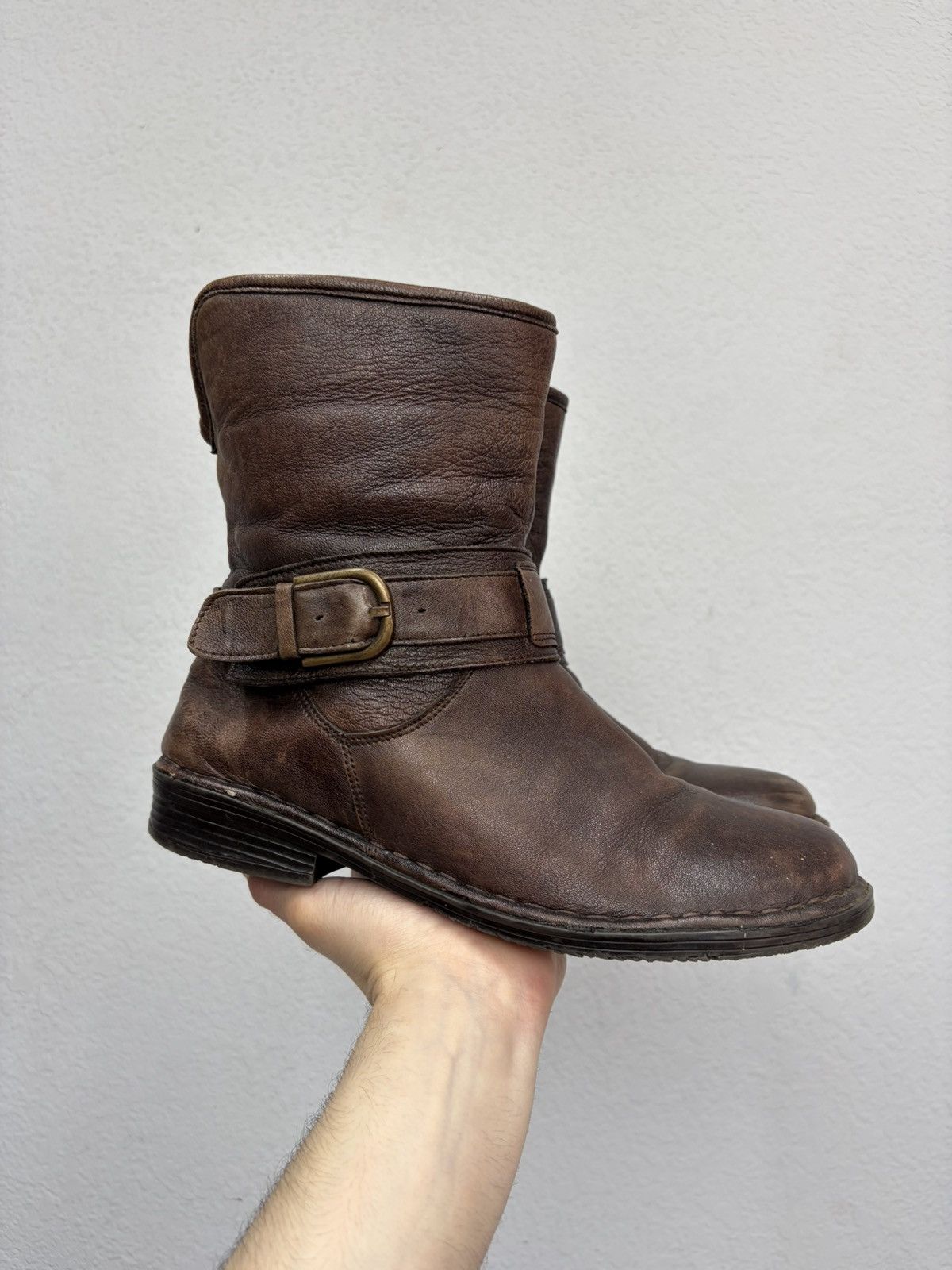 A.S.98 Vintage Like Maison Margiela Belted Leather Biker Boots 00s Size US 8 / EU 41 - 1 Thumbnail