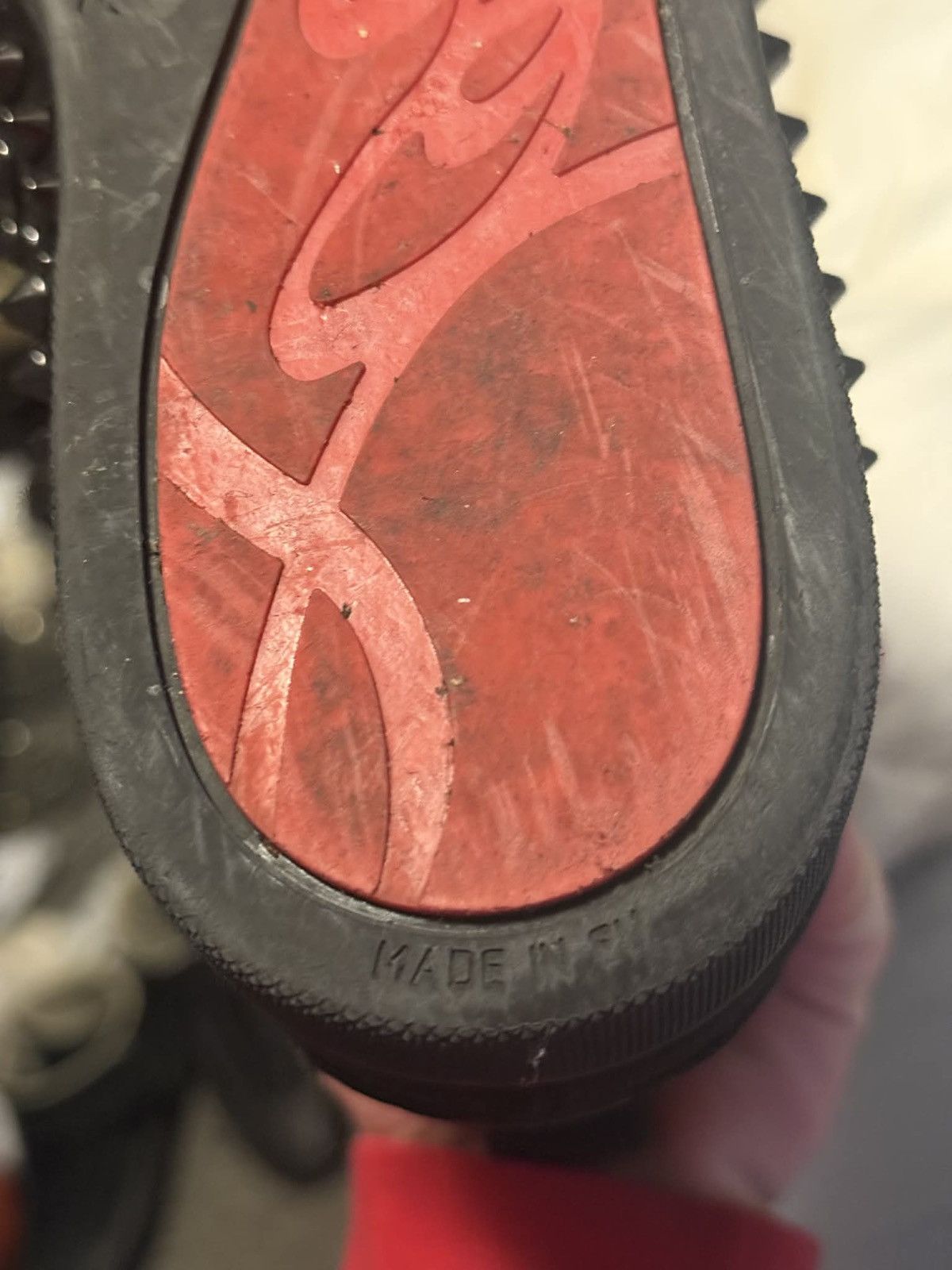 Christian Louboutin Red Bottoms by Christian Louboutin “Triple Black Spike” Size US 8 / EU 41 - 9 Thumbnail