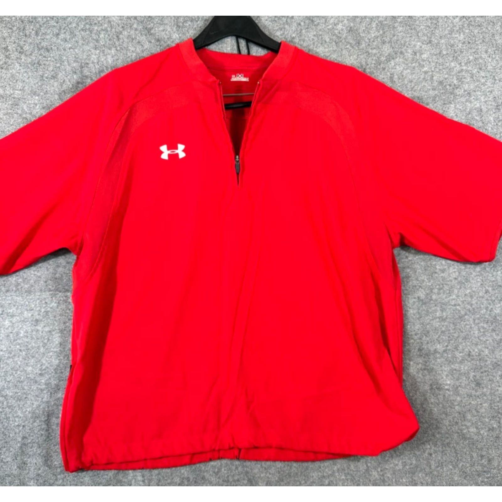 Under Armour VINTAGE: No Under Armour Baseball Wind Shirt Mens S Red Stretch 1/4 Zip Pullover Side Zip Raglan Short Sleeve Size US S / EU 44-46 / 1 - 2 Thumbnail