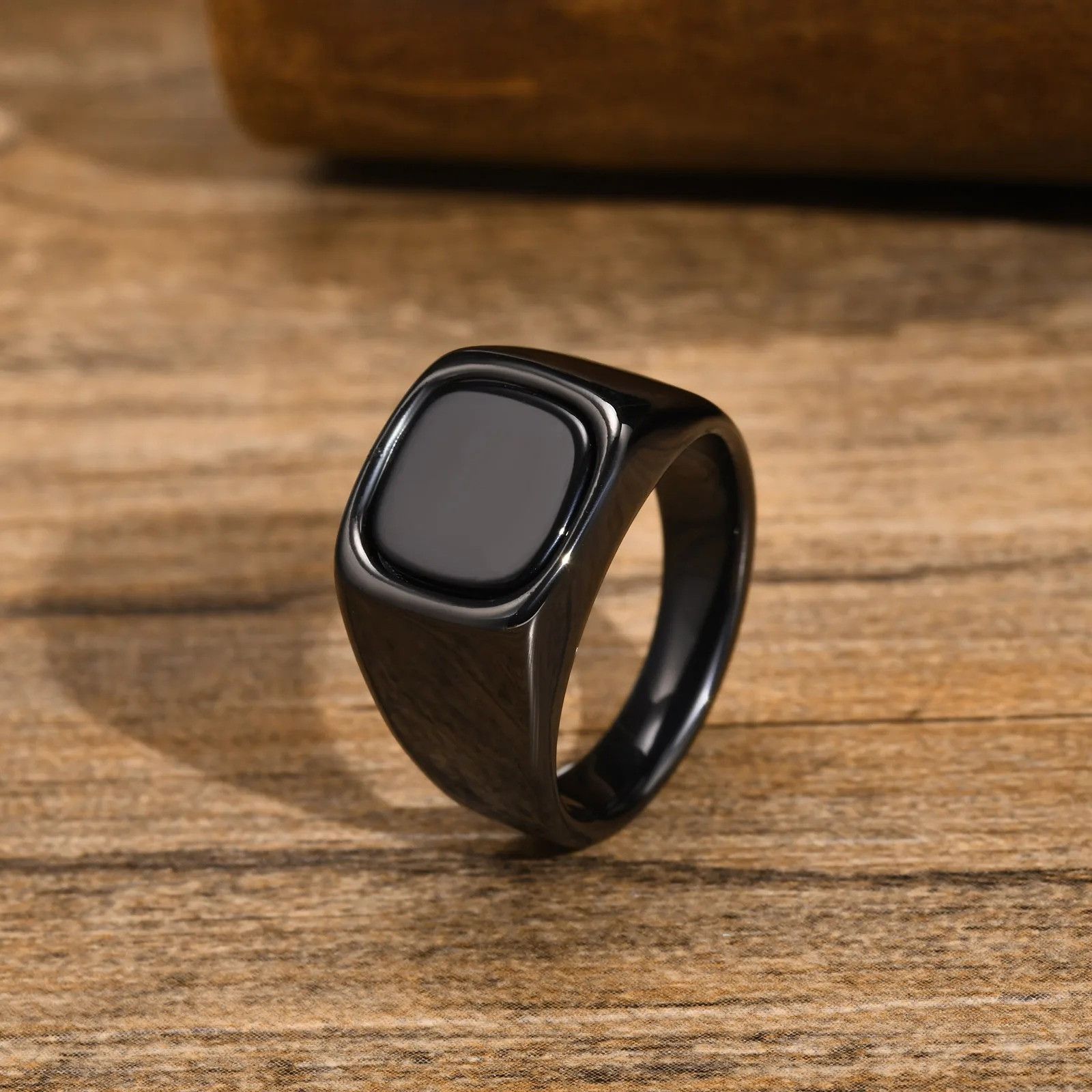 Jewelry × Vintage Black Stone Ring Size ONE SIZE - 1 Thumbnail