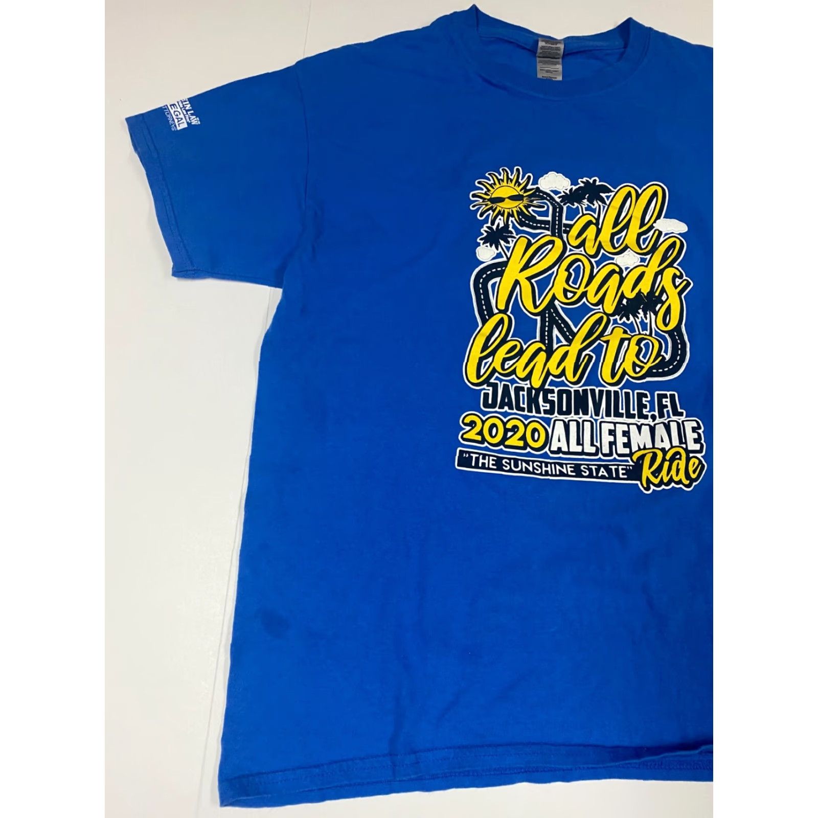 Gildan Gildan T Shirt Mens L Blue Jacksonville Florida Crew Neck Short Sleeve Solid Breathable Colorful Size US L / EU 52-54 / 3 - 3 Thumbnail
