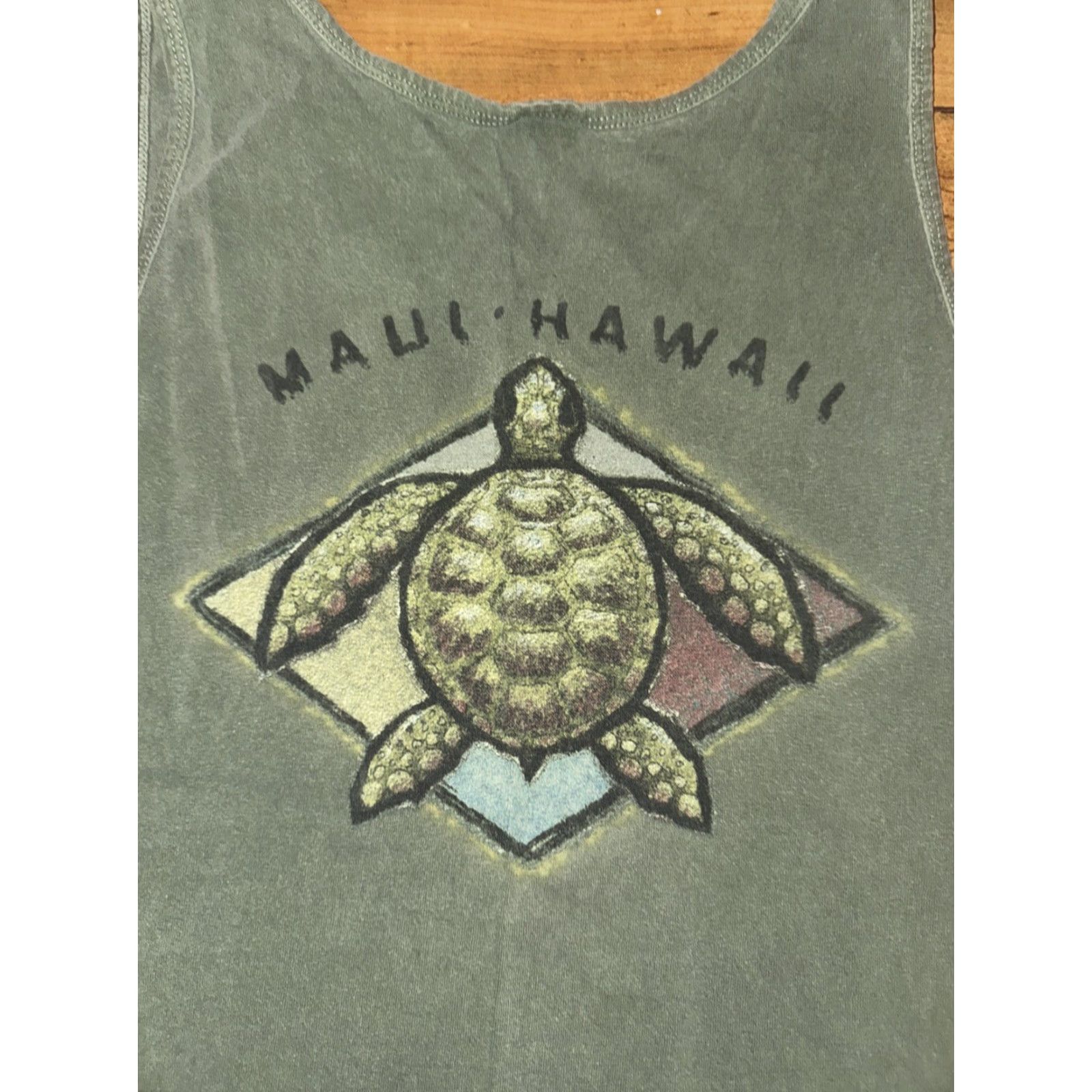 Vintage VINTAGE Maui Hawaii Turtle Tank Top Shirt Green M Medium Mens 19x26 Size US M / EU 48-50 / 2 - 2 Thumbnail