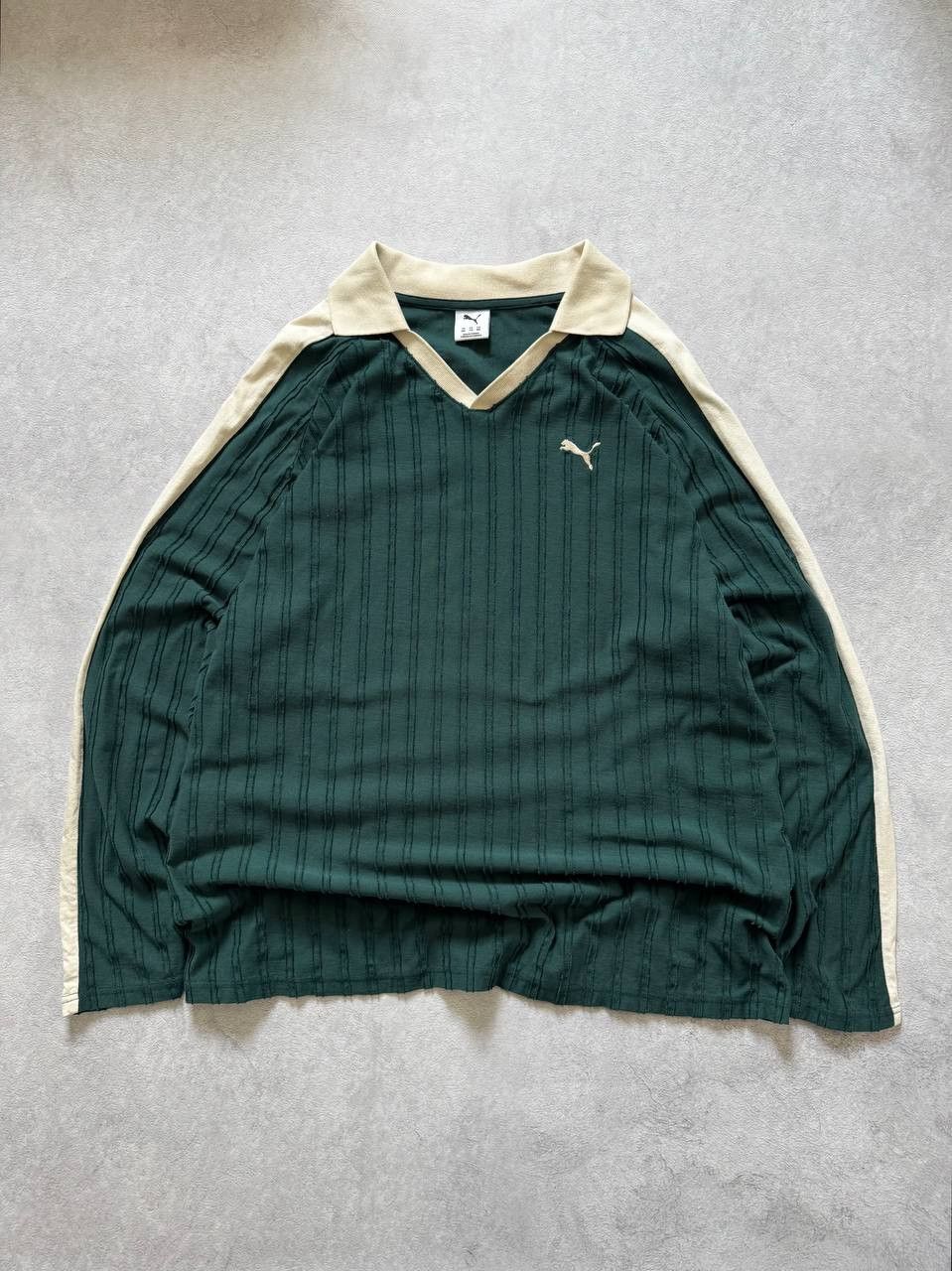 Puma Puma Striped Long Sleeve Retro Jersey Polo Shirt 2XL Size US XXL / EU 58 / 5 - 1 Thumbnail