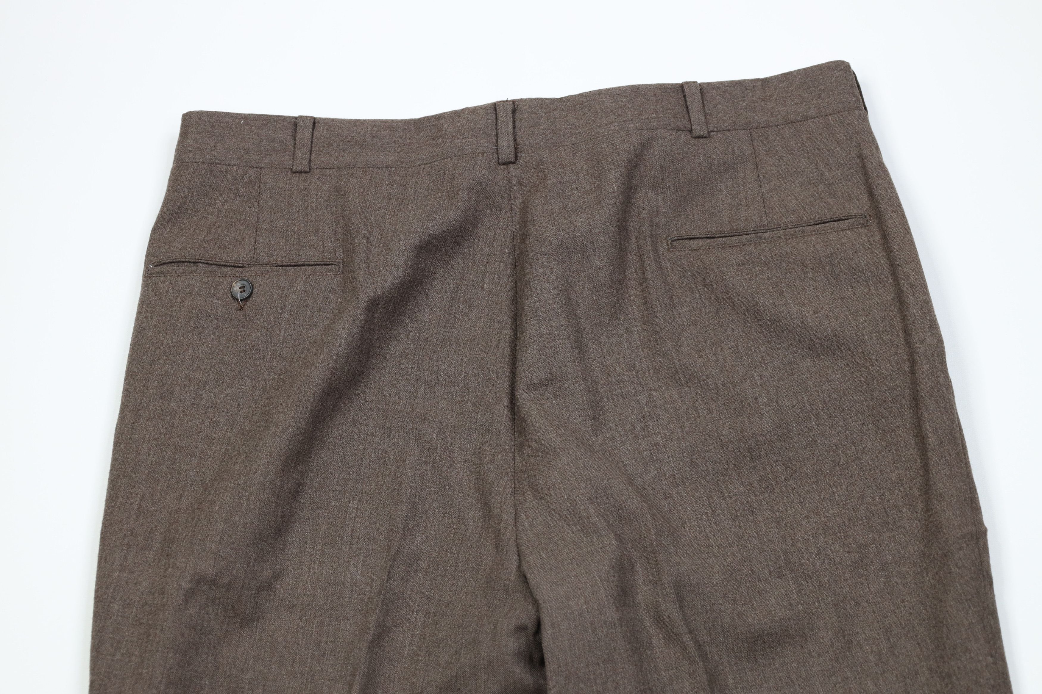 Vintage Vintage 70s Streetwear Wool Wide Leg Chino Pants Brown USA Size US 38 / EU 54 - 10 Thumbnail