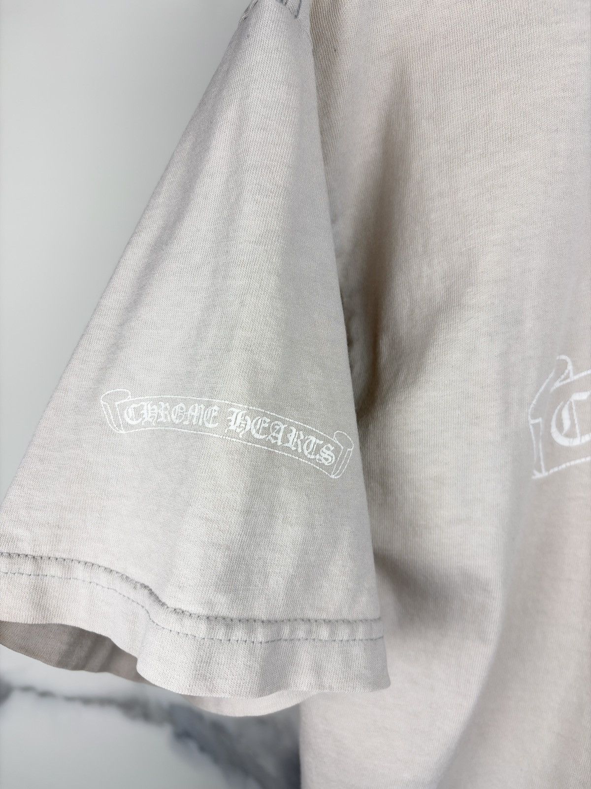 Chrome Hearts Chrome Hearts Vintage Faded Tan Scroll Logo Pocket Tshirt Size US L / EU 52-54 / 3 - 9 Thumbnail