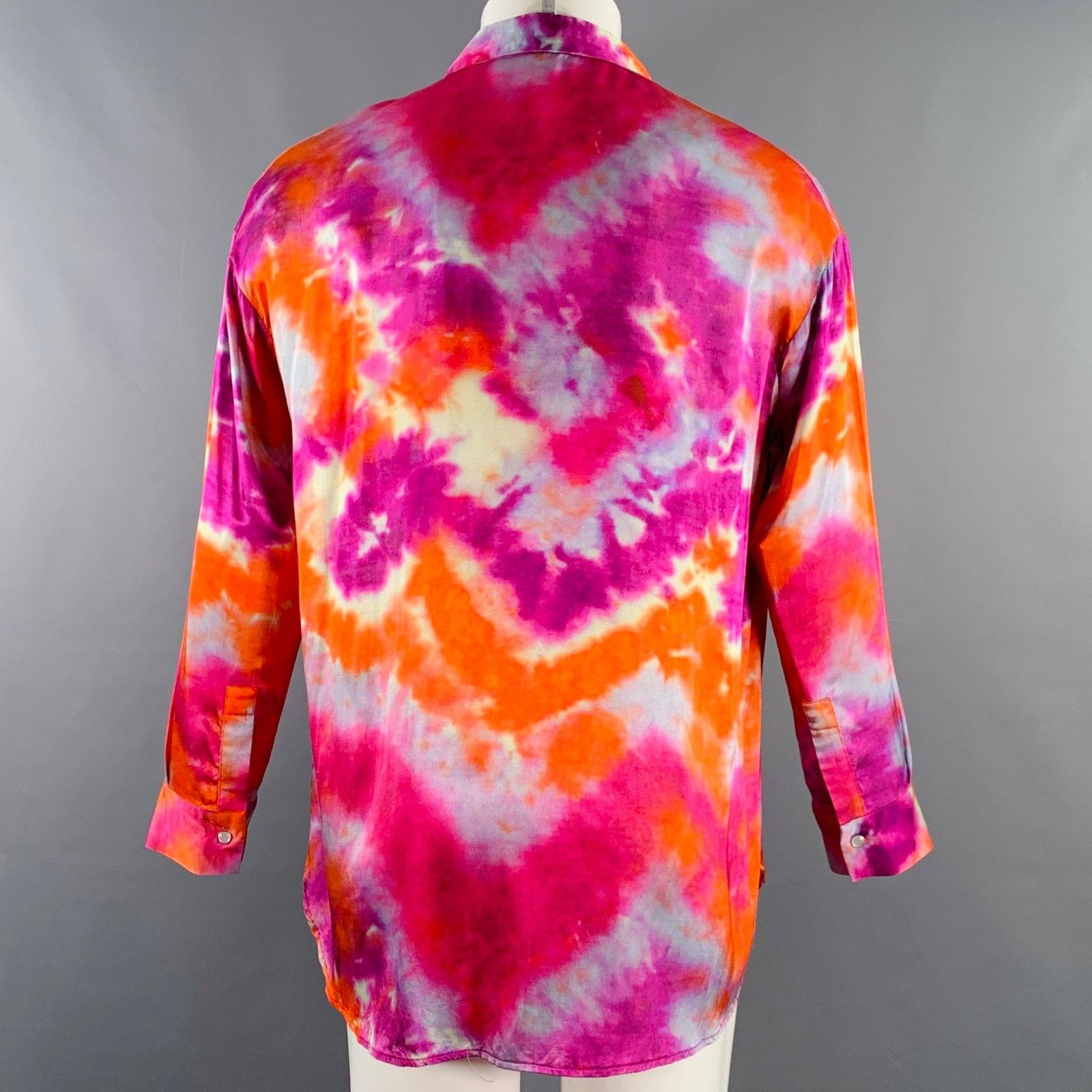 GARCONS INFIDELES GARCONS INFIDELES Purple Orange Tie Dye Viscose Long Sleeve Size US XS / EU 42 / 0 - 3 Thumbnail