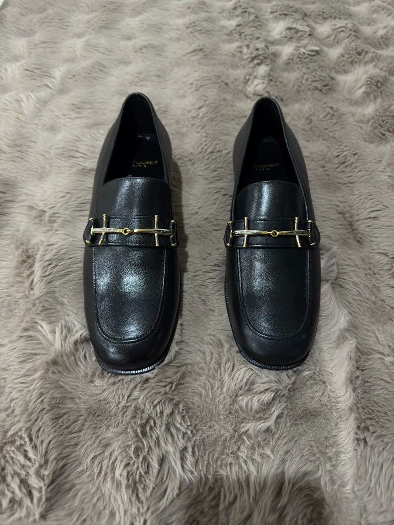 Saint Laurent Paris Saint laurent paris Black and gold loafers shoes 2506-Nexta Size US 7 / EU 40 - 8 Thumbnail