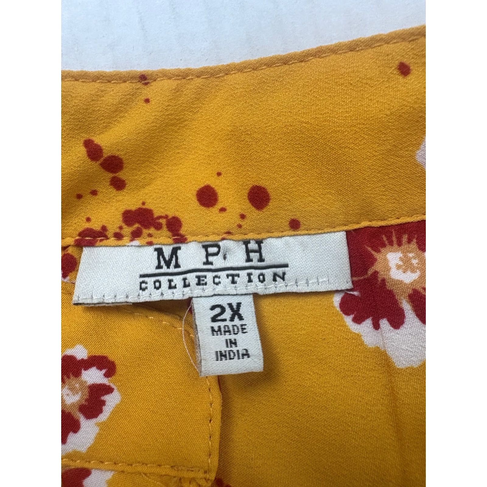 Vintage Mph Collection Gold/Multi Floral Tunic Top Womens Size 2X India Size XXL / US 16-18 / IT 52-54 - 7 Thumbnail