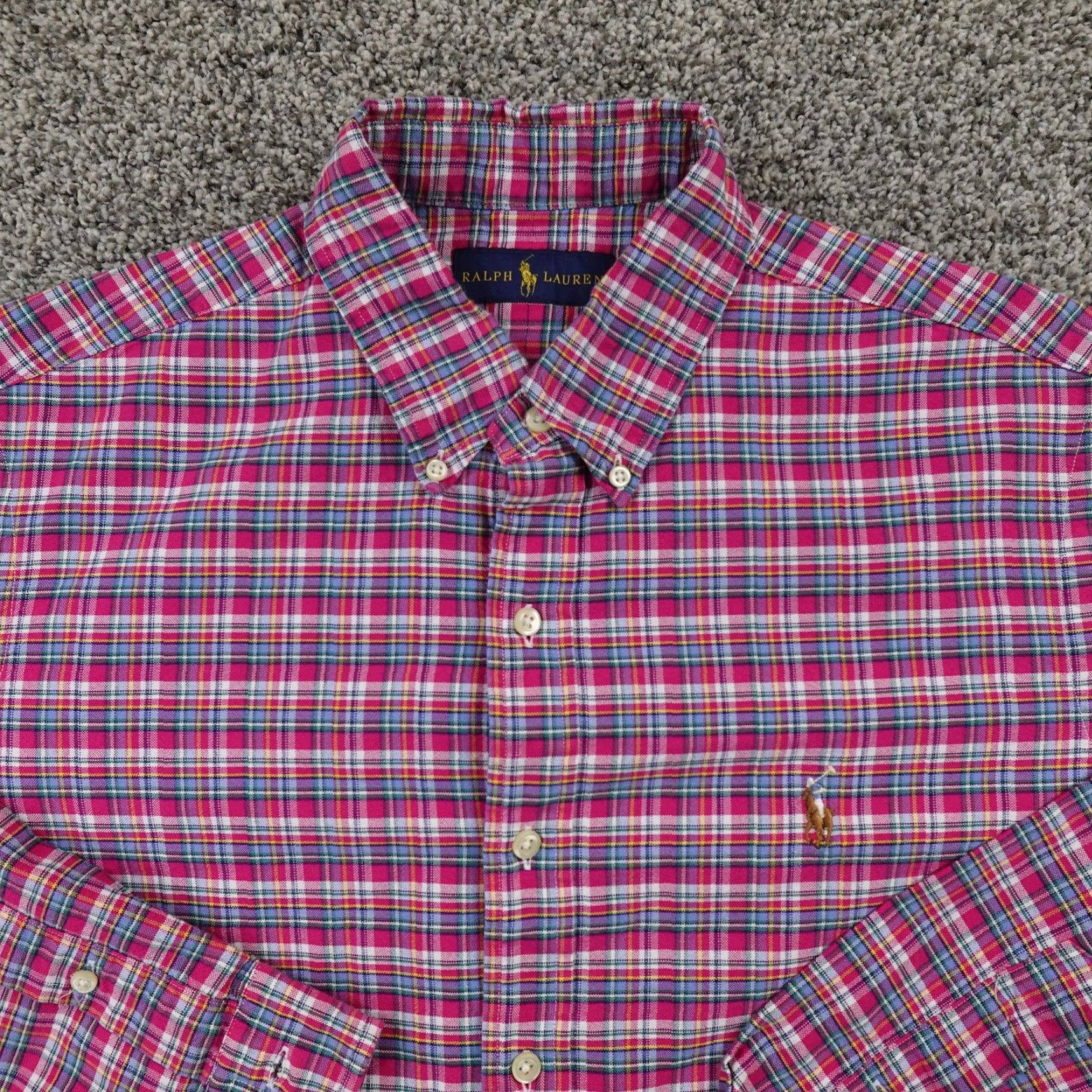 Ralph Lauren Ralph Lauren Shirt Mens L Pink Madras Plaid Long Sleeve Button Up RL Size US L / EU 52-54 / 3 - 3 Thumbnail