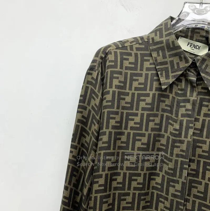 Fendi Fendi Brown Silk Women's Shirt . Size M / US 6-8 / IT 42-44 - 2 Thumbnail