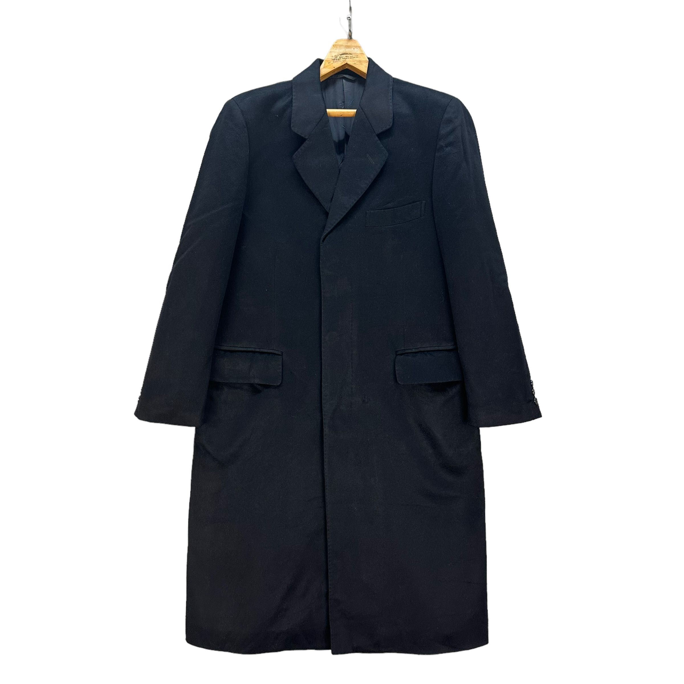 image of Designer Francois Ier Pierre Balmain Paris Long Coat 8296-002 in Blue Black, Men's (Size Large)