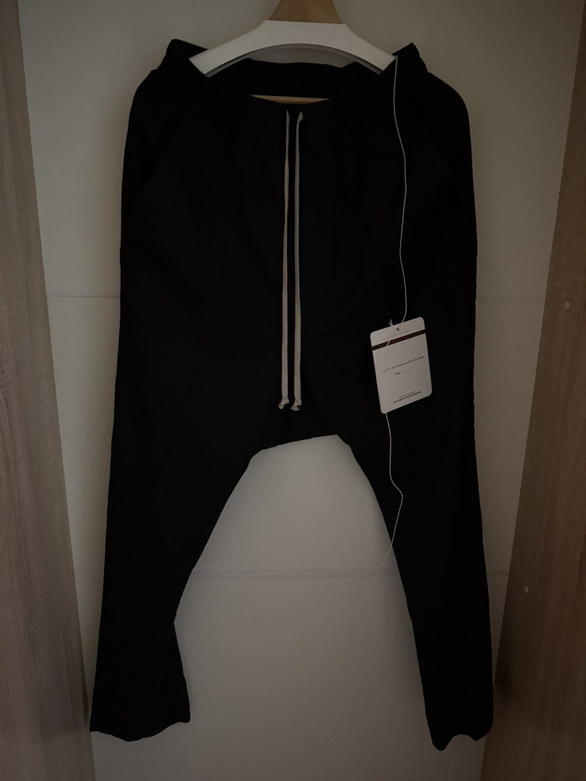 Rick Owens Special line FOREVER Drawstring Long Pants Black Sz 46