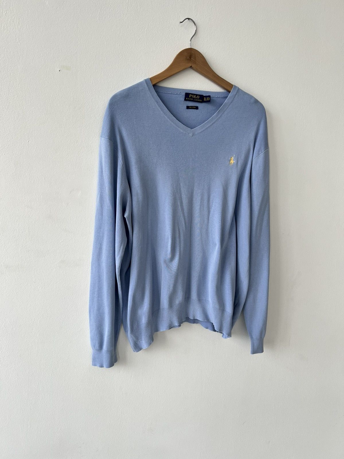 Polo Ralph Lauren × Vintage Polo Ralph Lauren Cotton Sweater Blue Size US XL / EU 56 / 4 - 3 Thumbnail