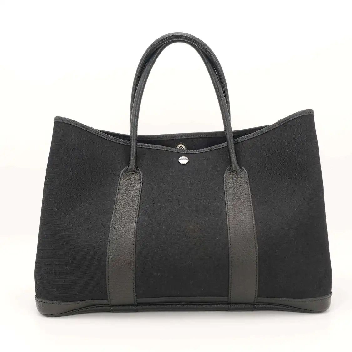 Hermes Hermes Garden Party 36 black canvas Garden Party handbag silver hardware Size ONE SIZE - 1 Thumbnail