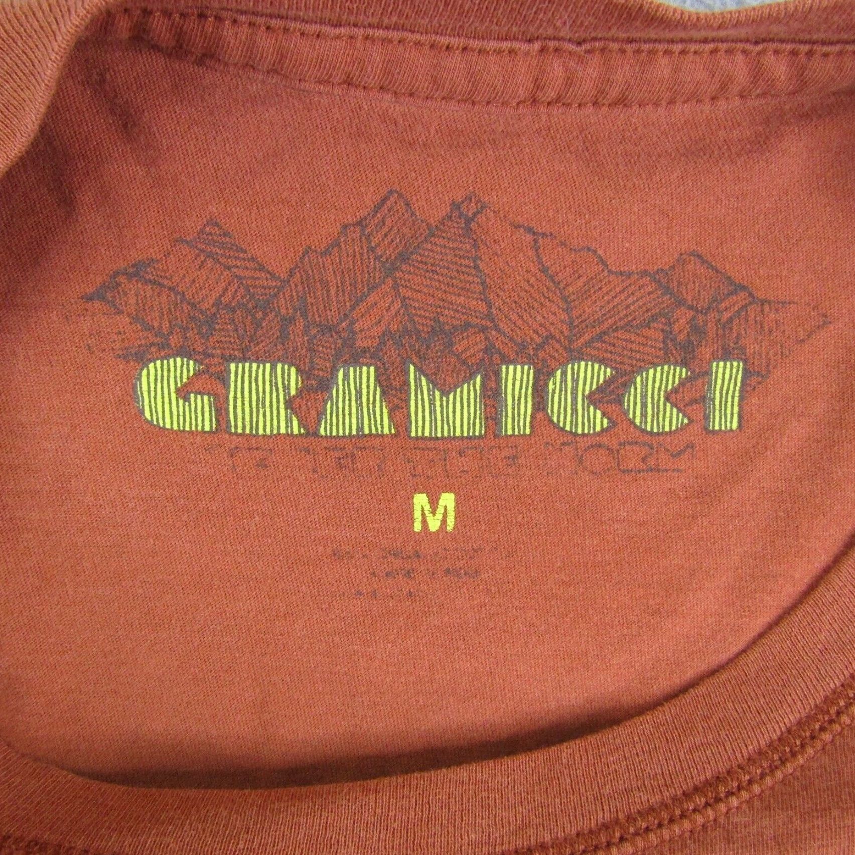 Gramicci VINTAGE Gramicci Shirt Men M Orange Graphic Print Short Sleeve Crew Neck Rock Climbing Outdoor Weekend Tee Mens Medium Orange Gramicci Shirt Size US M / EU 48-50 / 2 - 7 Thumbnail