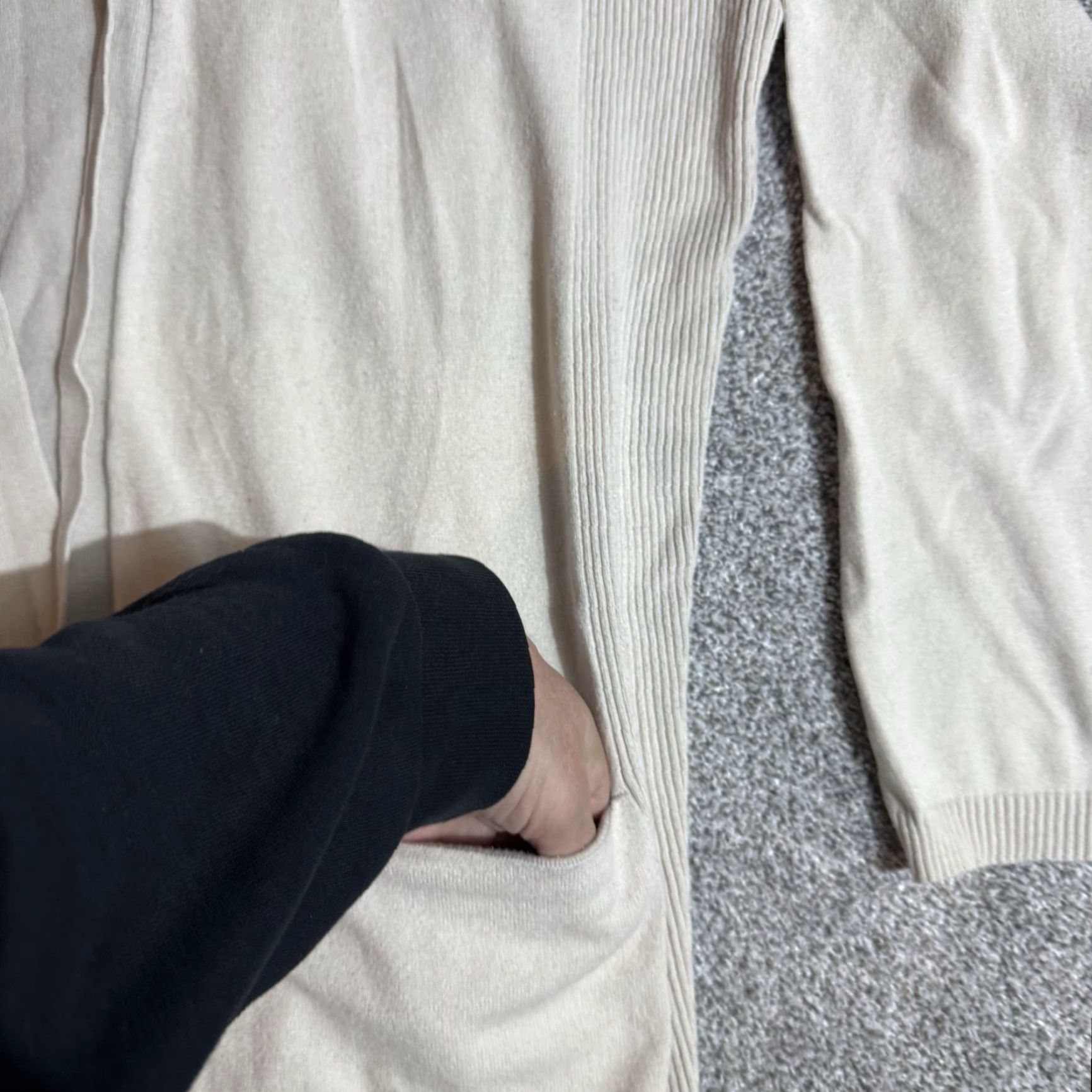 Vintage Verve Ami Cardigan Sweater Women XL Ribbed Knit Nature Earthy Layering Cozy Pockets Ivory Vintage? No, Vintage: No. Size XL / US 12-14 / IT 48-50 - 3 Thumbnail