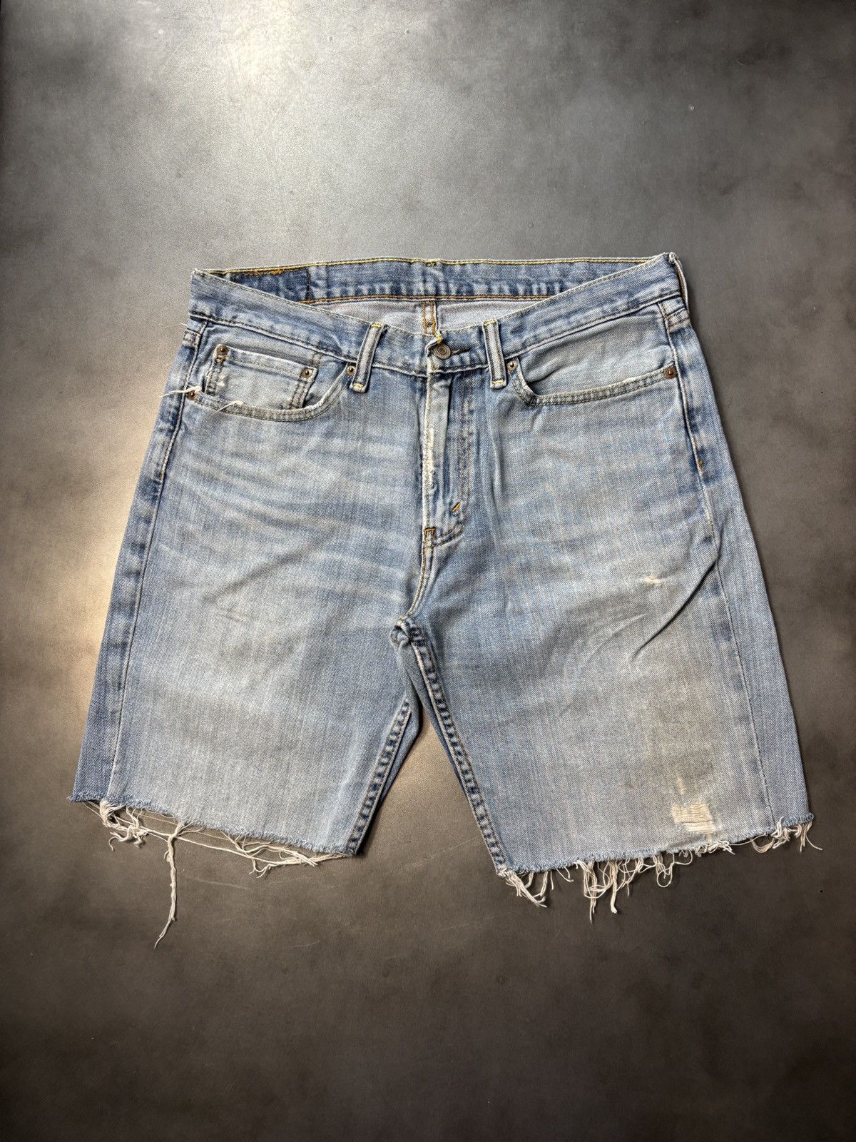 Levi's Levis Jean Shorts Cut Off Jorts Raw Hem Blue Denim Jeans 34 Size US 32 / EU 48 - 12 Thumbnail