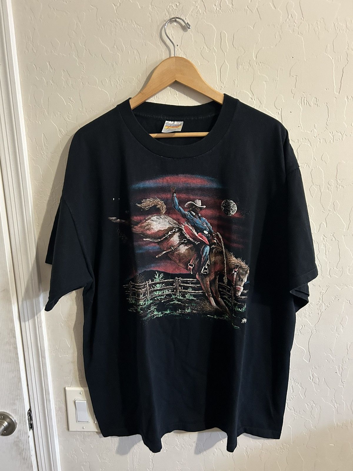 Vintage Vintage 90s Cowboy T Shirt Size US XXL / EU 58 / 5 - 3 Thumbnail