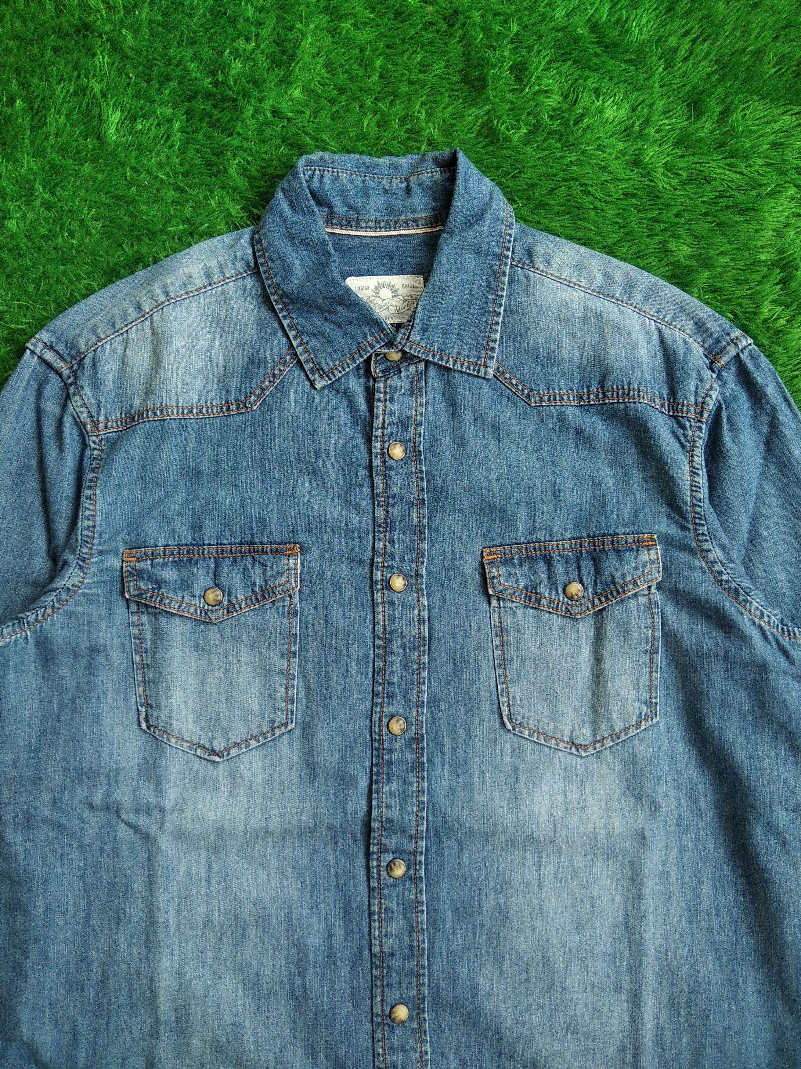 Denime × If Six Was Nine Vtg 00s Celio Selvedge Western Denim Snap Button Size US M / EU 48-50 / 2 - 3 Thumbnail