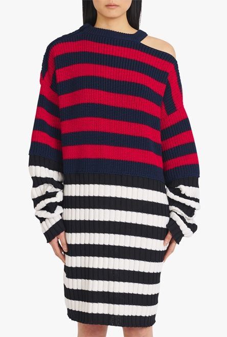 Balmain o1y0525 Flared Mini Dress in Multicolor Size M / US 6-8 / IT 42-44 - 3 Thumbnail