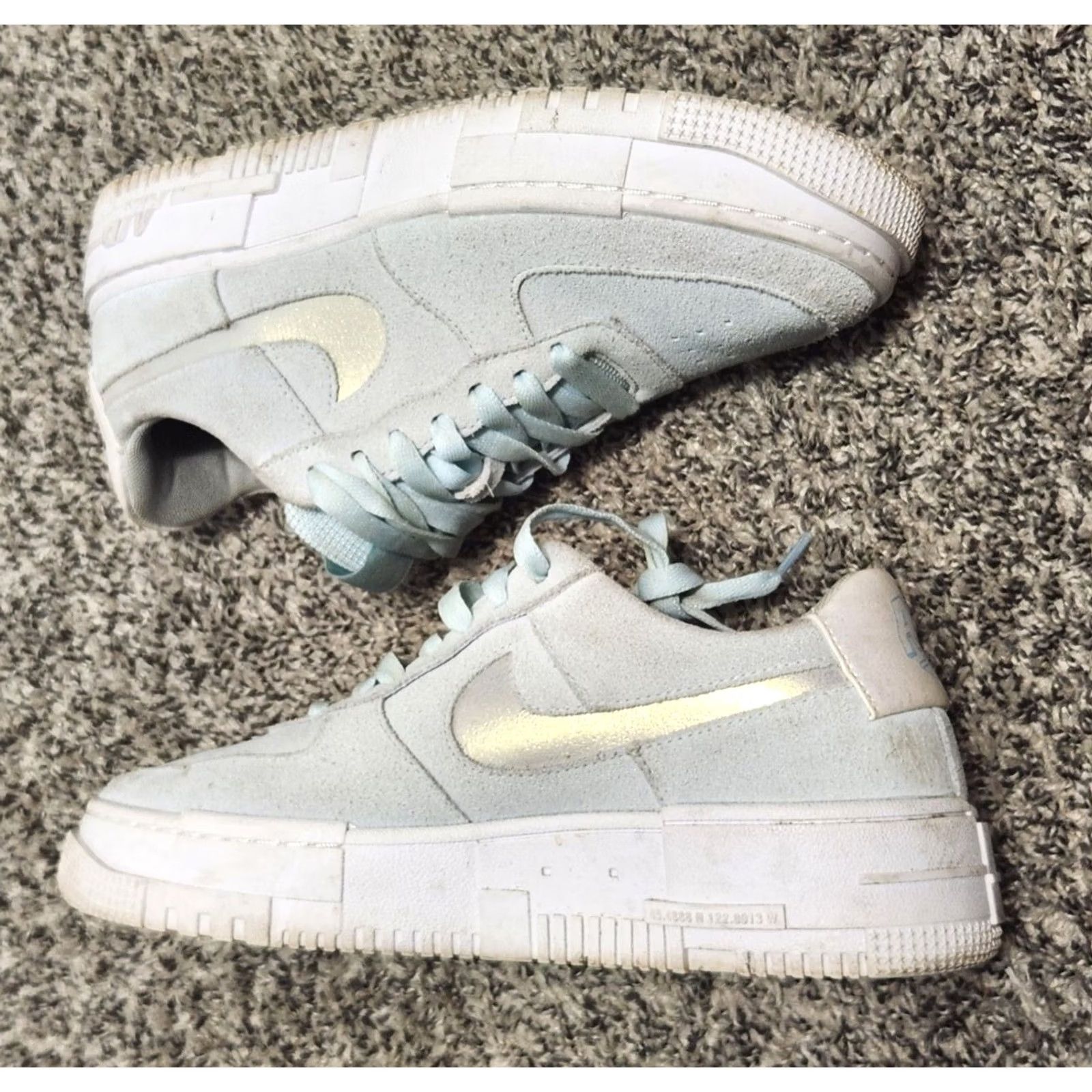 Nike Nike Air Force 1 Pixel Women's Low Top Sneaker - Glacier Blue/Pure Platinum - 8.5 US - 2021 Release - Retro Style, Leather Upper, Cushioned Insole Size US 9 / IT 39 - 2 Thumbnail