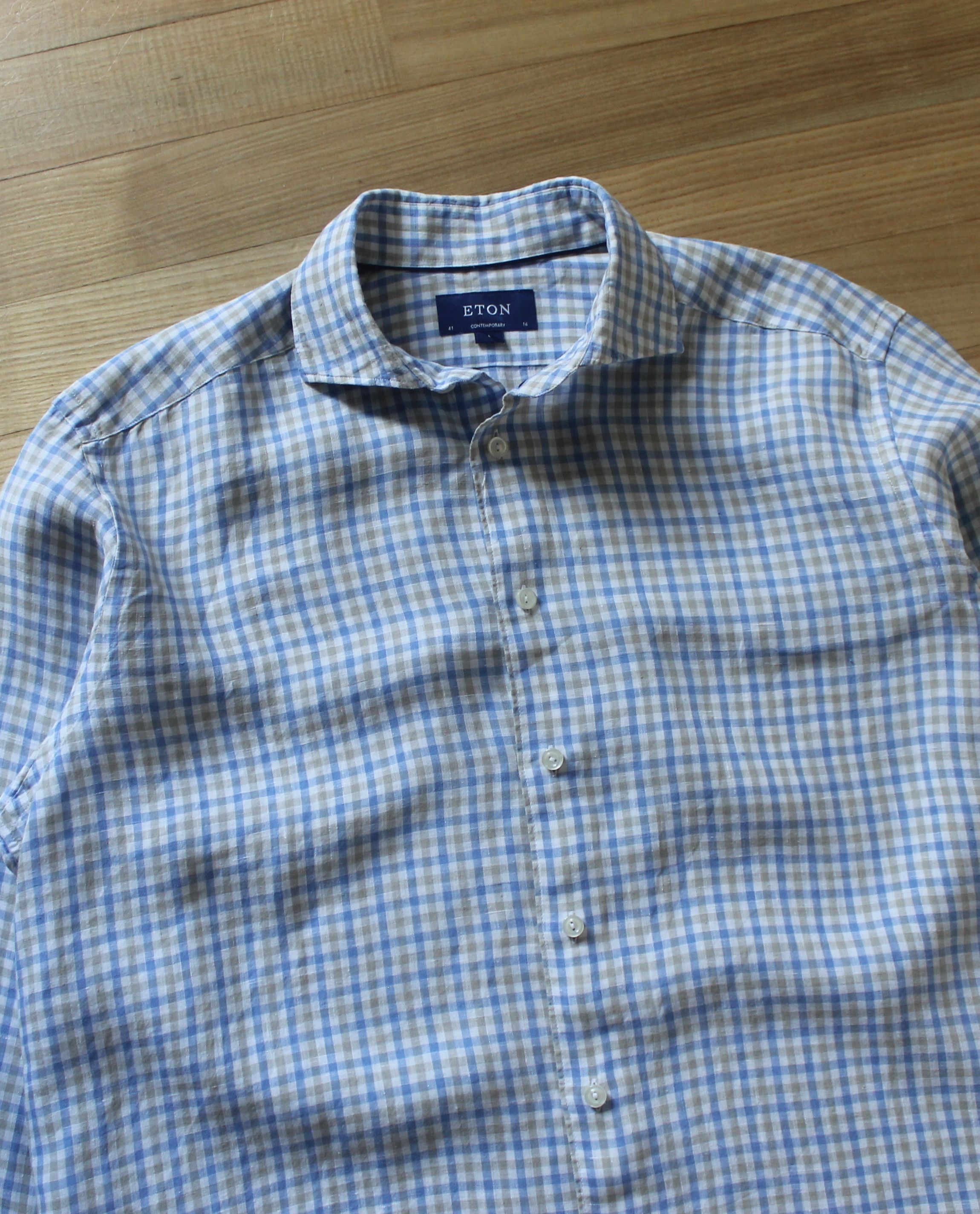 Eton Eton Check Linen Shirt Size US L / EU 52-54 / 3 - 5 Thumbnail