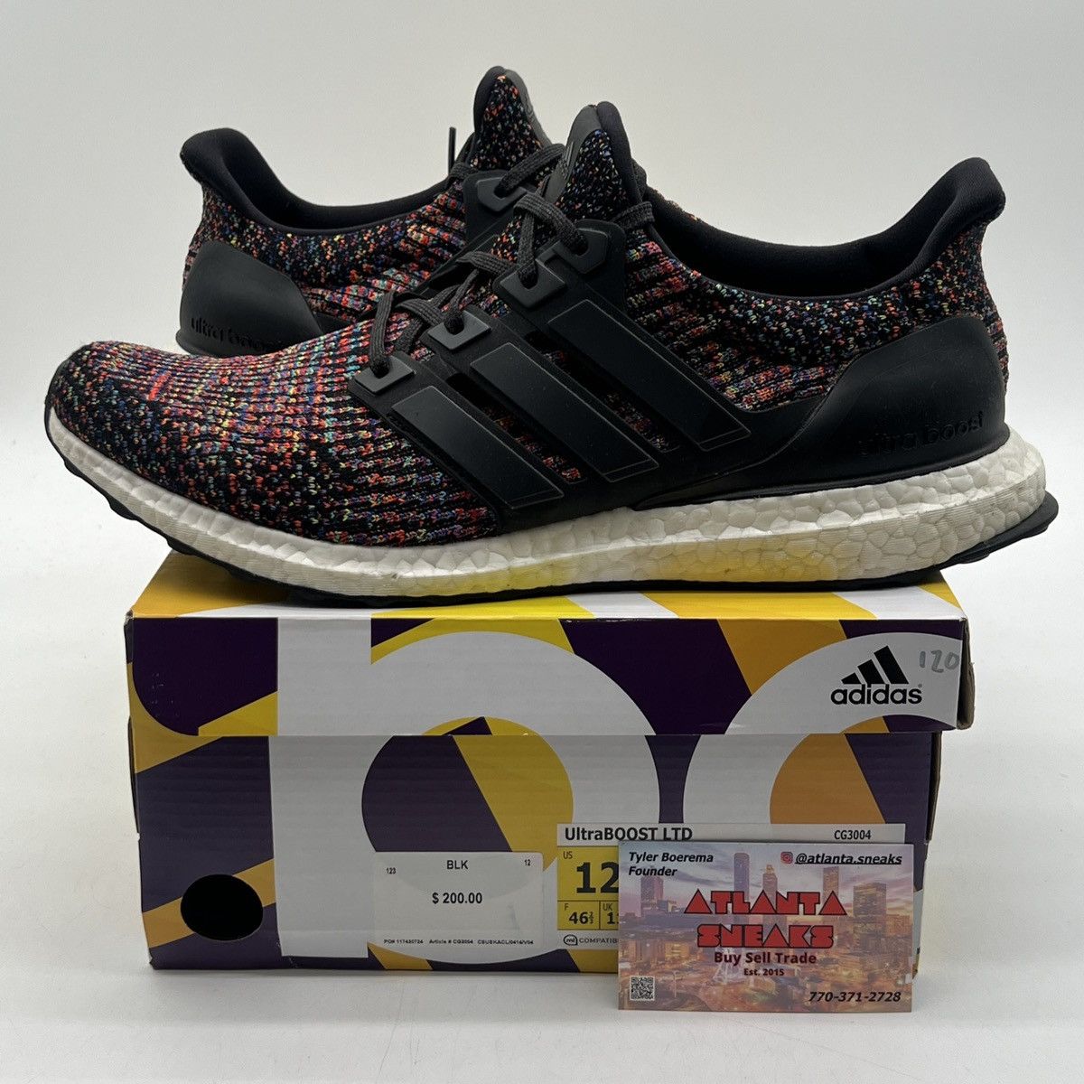 image of Adidas Ultraboost 3.0 Multi Color Shoes, Men's (Size 12)