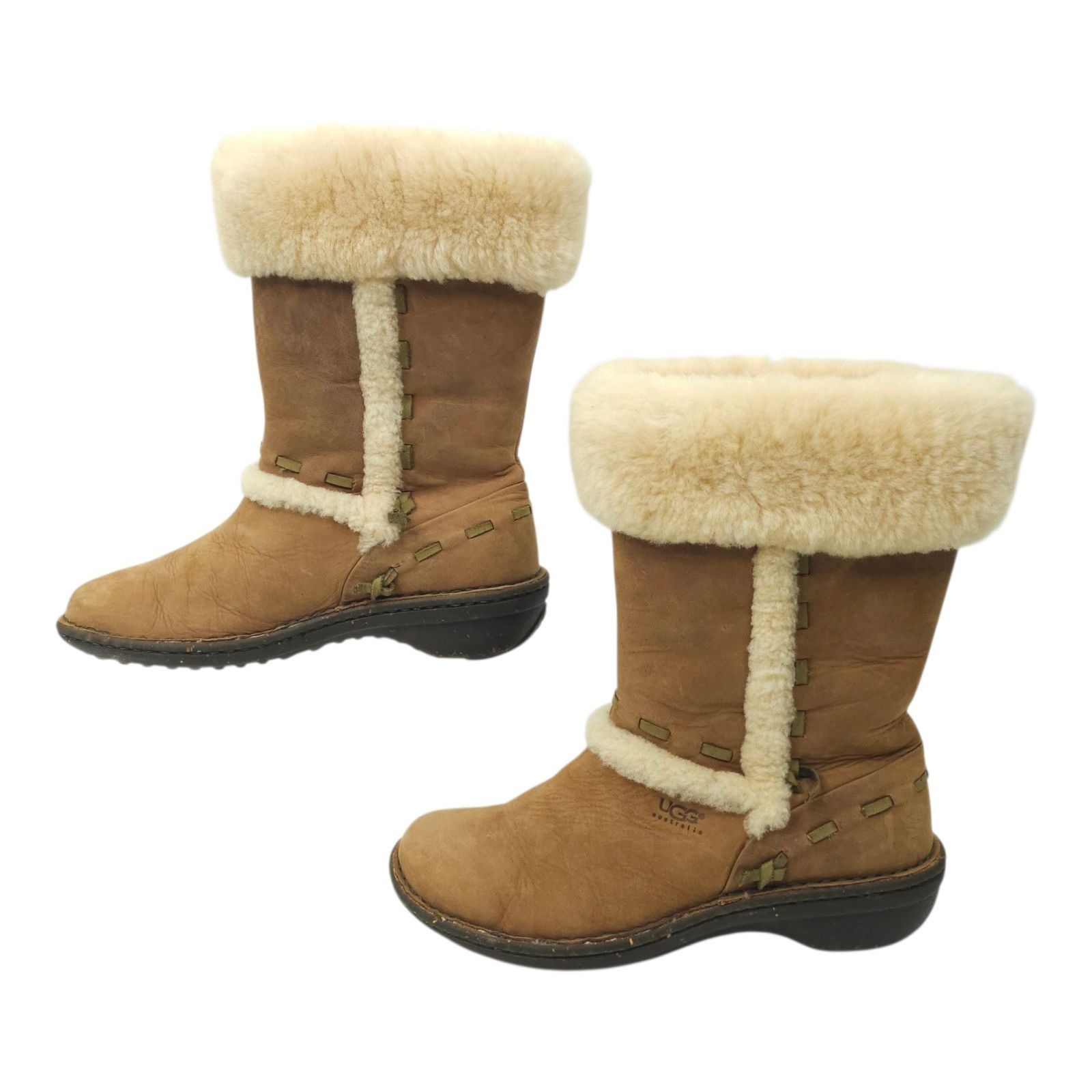 Ugg Ugg Australia Elijo Leather Boots Womens Size 7 Sheepskin Size US 7 / IT 37 - 1 Thumbnail