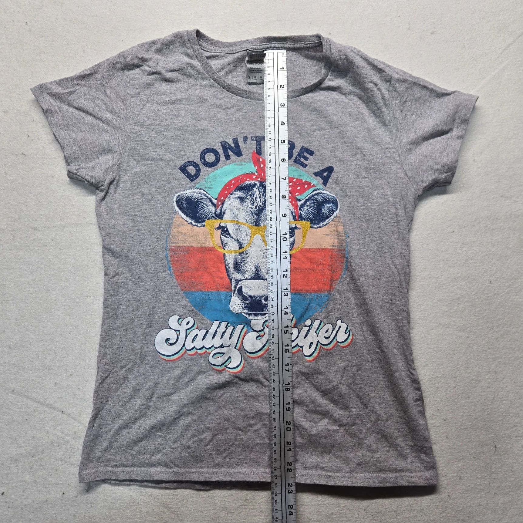 Gildan Don't Be A Salty Heifer Gray Short Sleeve Tee T-Shirt Adult Women's Ladies Med Size M / US 6-8 / IT 42-44 - 4 Thumbnail