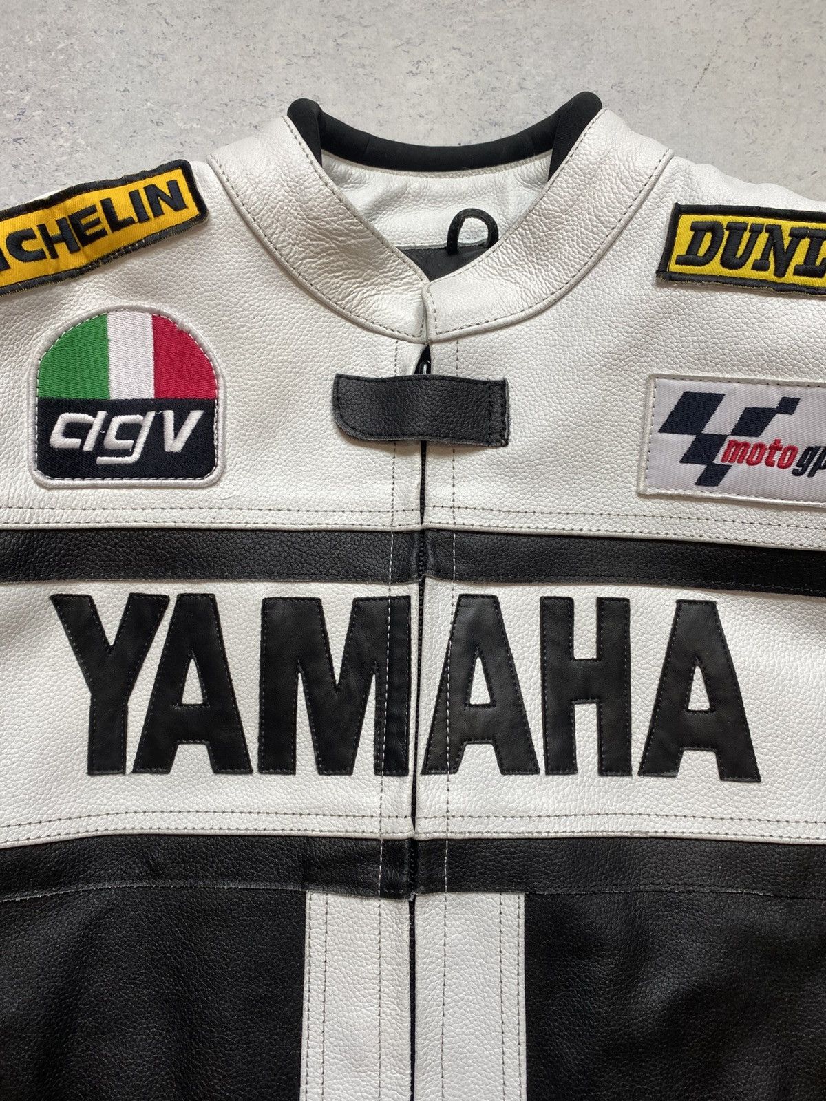 Yamaha Michelin/Dunlop/ Yamaha Leather Moto Racing Jacket #46 Size US XL / EU 56 / 4 - 8 Thumbnail