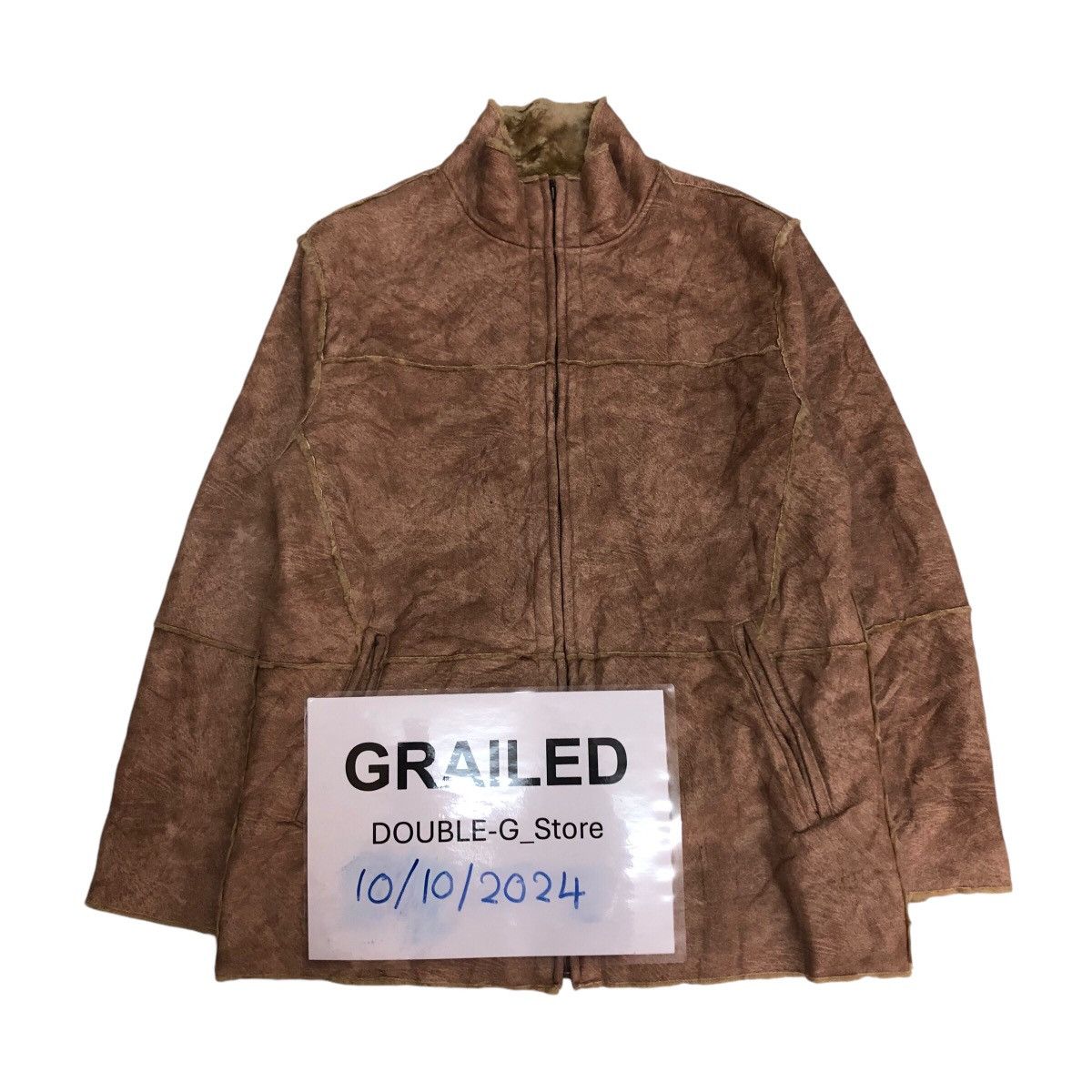 Japanese Brand 📌Vintage Leather Jacket Villand Mink Fur Shearling Blanket Size US L / EU 52-54 / 3 - 1 Thumbnail