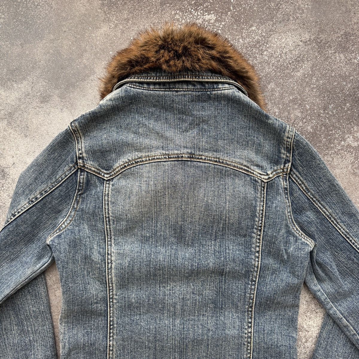 Hysteric Glamour Japanese Style Y2K Grunge Washed Denim Faux Fur Denim Jacket Size S / US 4 / IT 40 - 8 Thumbnail