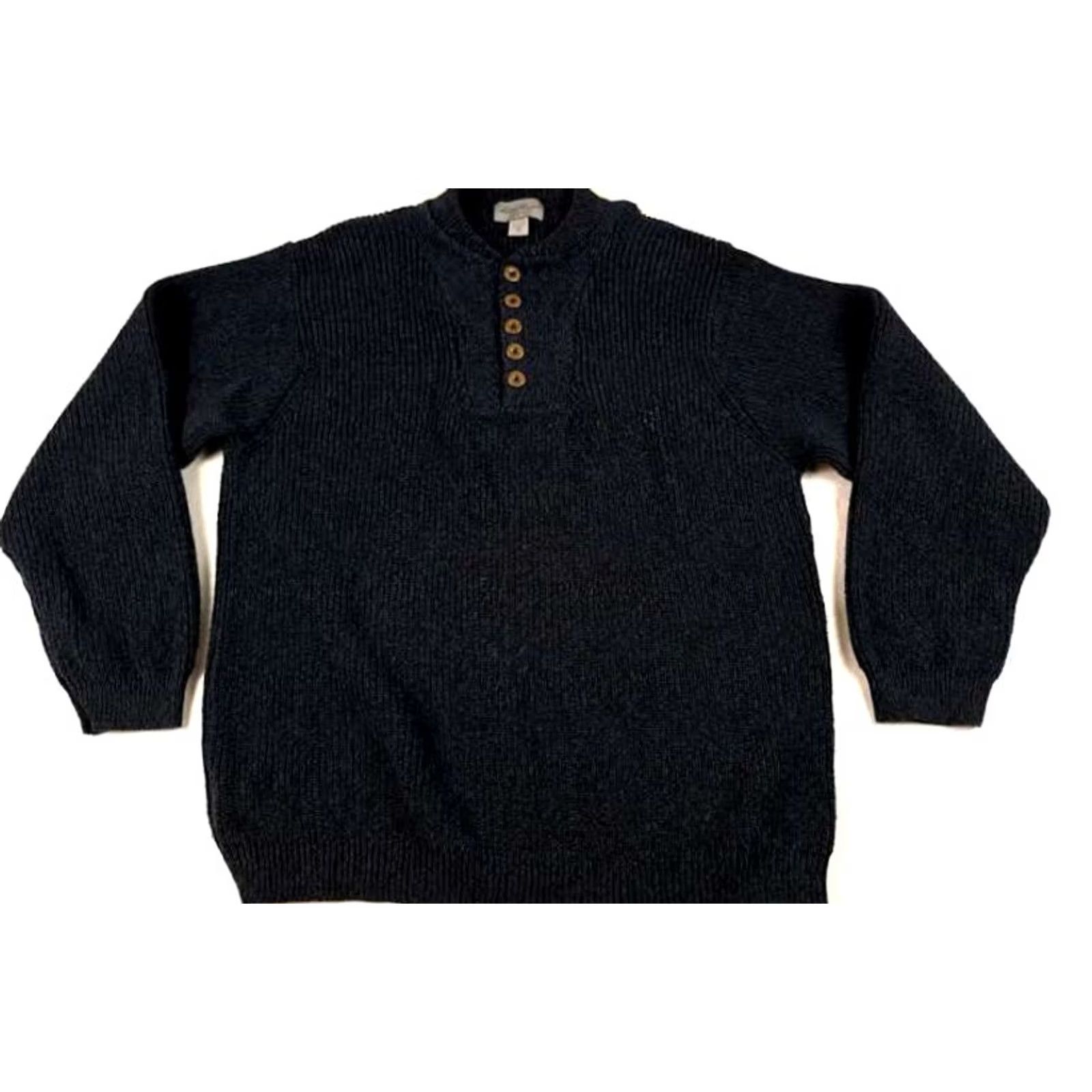Eddie Bauer Eddie Bauer Sweater XL Men Heavyweight Cotton Knit Dark Navy Button Neck Pullover USA Made Shirt? Size US XL / EU 56 / 4 - 3 Thumbnail