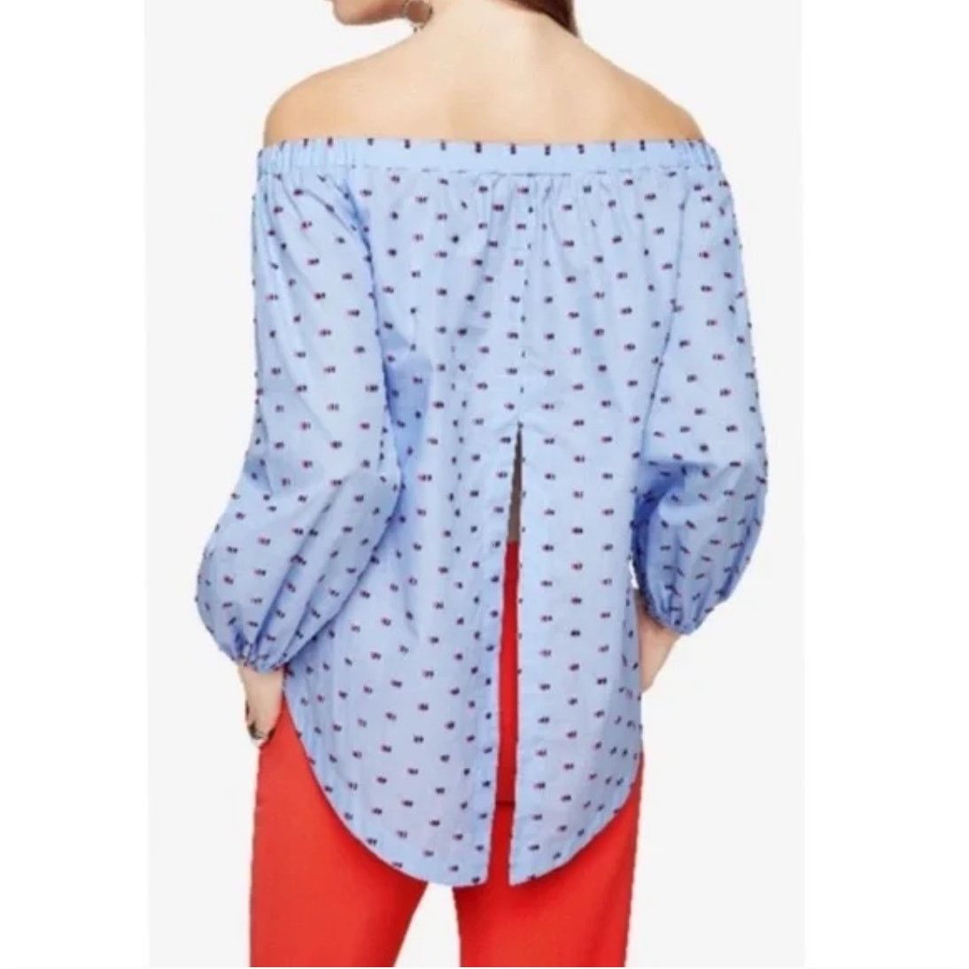 Bcbgmaxazria NWT BCBG MAXAZRIA Daniela Off The Shoulder Blouson Sleeves Size XXS / US 00 / IT 34 - 2 Thumbnail
