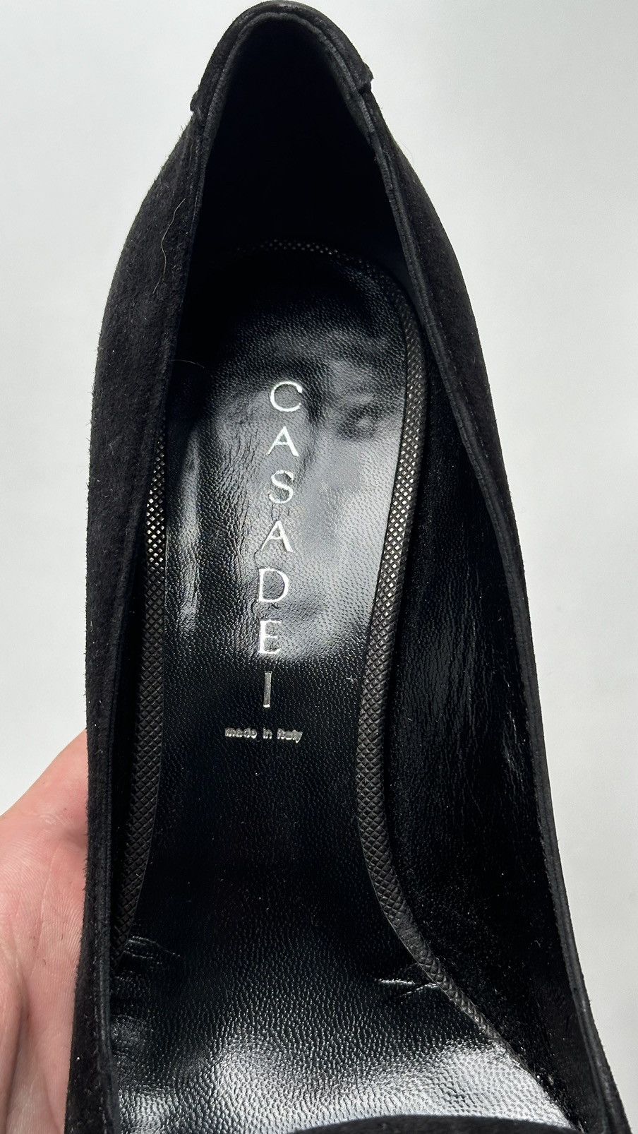 Casadei New Casadei Women Heels Black Suede Size 39 Made In Italy Size US 9.5 / IT 39.5 - 4 Thumbnail