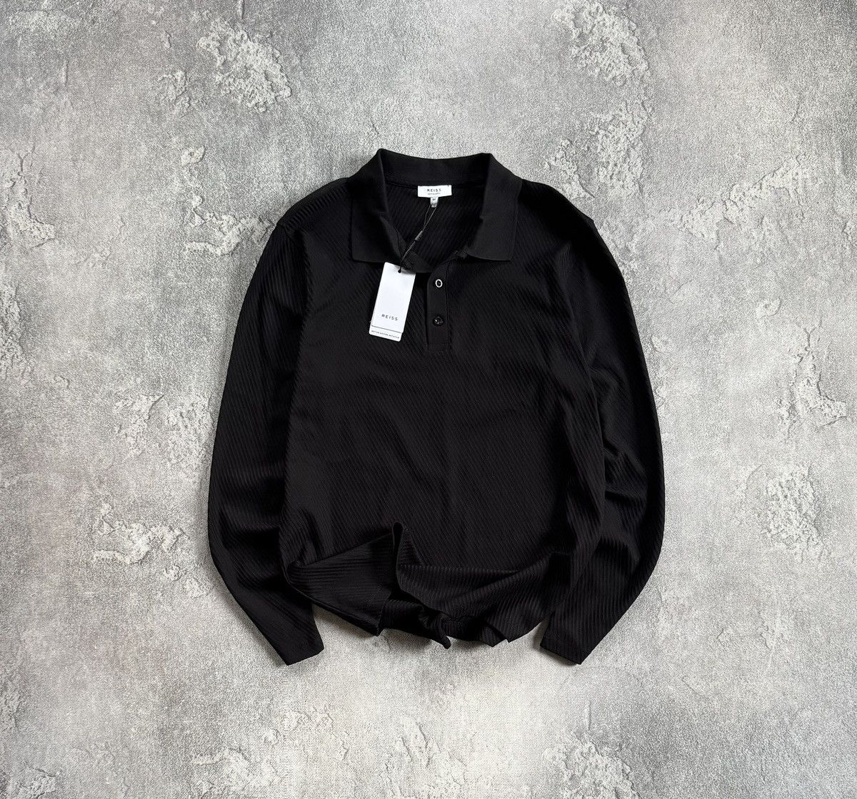 Reiss NEW Reiss M/size Chester LS textured polo long sleeve jumper Size US M / EU 48-50 / 2 - 1 Thumbnail