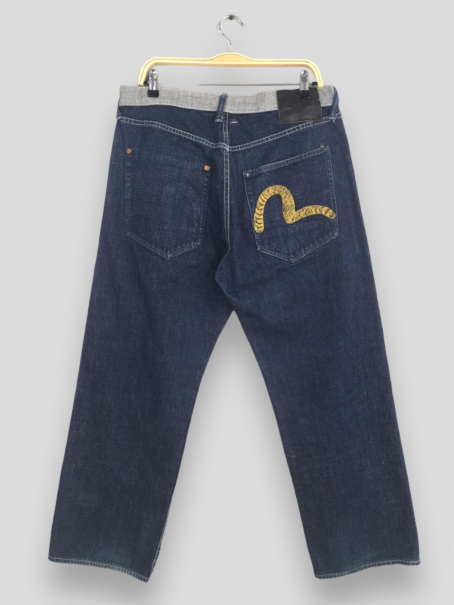 image of 33X28 Vintage 90's Evisu Daicock Stitch Paris France Denim in Blue, Men's