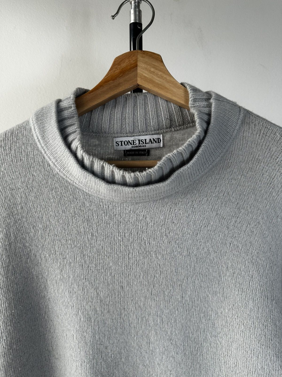Stone Island Stone Island Mock Neck Knit Sweater Grey with Compass Logo Size US M / EU 48-50 / 2 - 2 Thumbnail