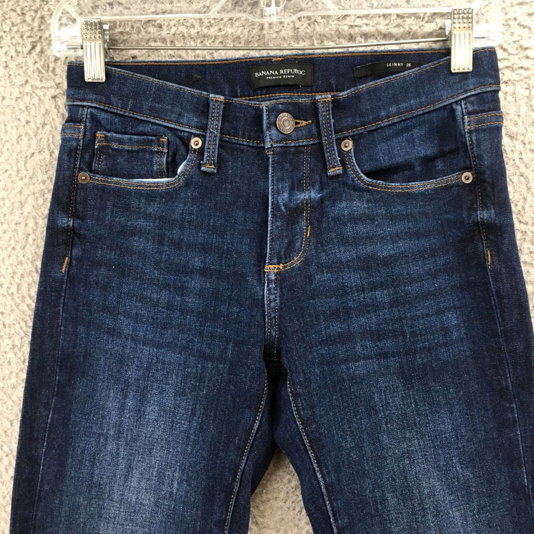 Banana Republic Banana Republic Jeans Womens Skinny Blue Dark Wash Denim Zip 26 Regular Inseam 27.5 Size 26" / US 2 / IT 38 - 2 Thumbnail