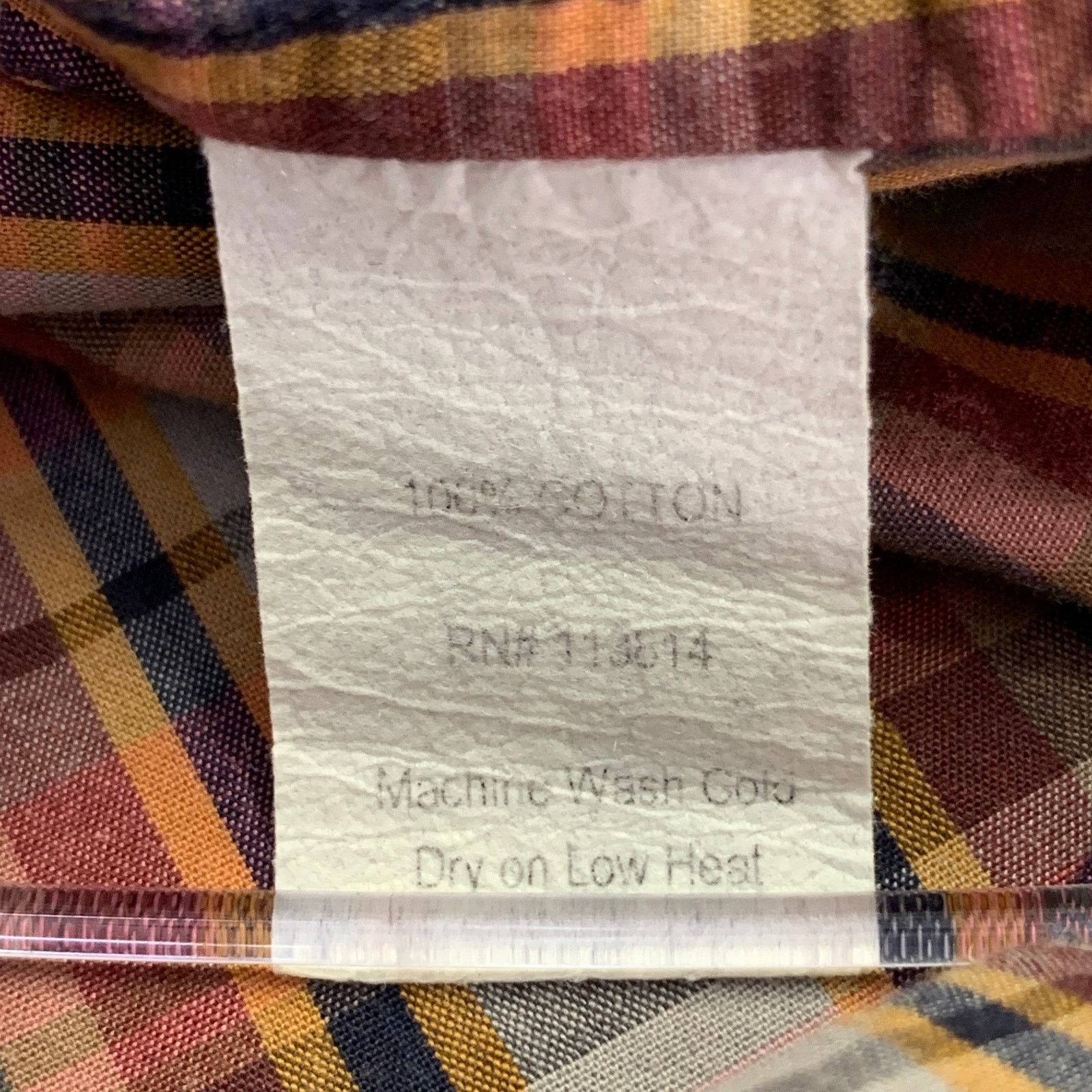 Billy Reid Red Grey Plaid Cotton One Pocket Button Down Collar Shirt Size US S / EU 44-46 / 1 - 5 Thumbnail